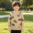 thumbnail image 5 of TOWED22 Toddler Baby Boy Girl Long Sleeve Crewneck Pullover Sweatshirt Sweater Outfits Cartoon Printed Casual Clothes(Khaki,3-4 Y), 5 of 6