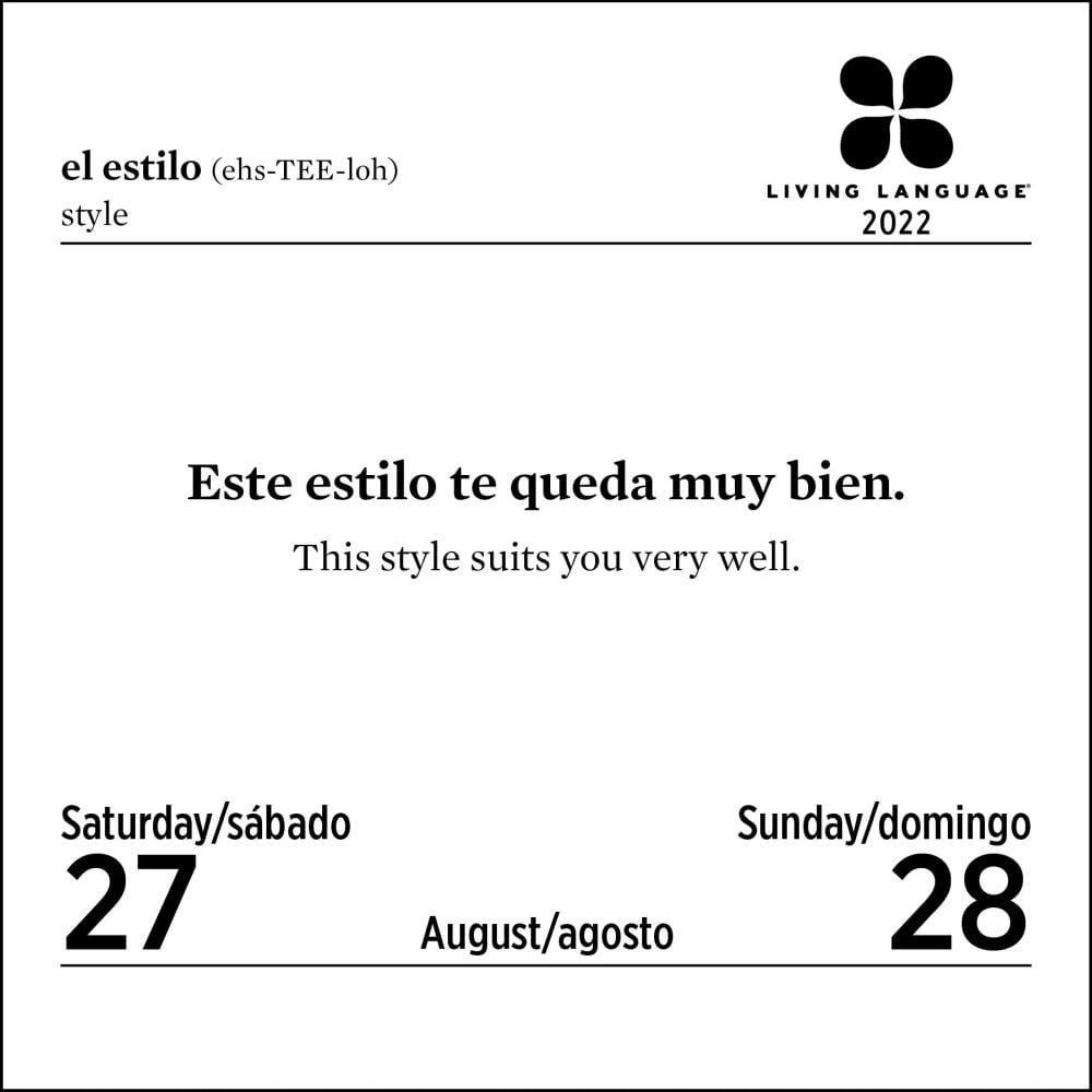 Living Language: Spanish 2022 Day-to-Day Calendar (Calendar) - Walmart.com
