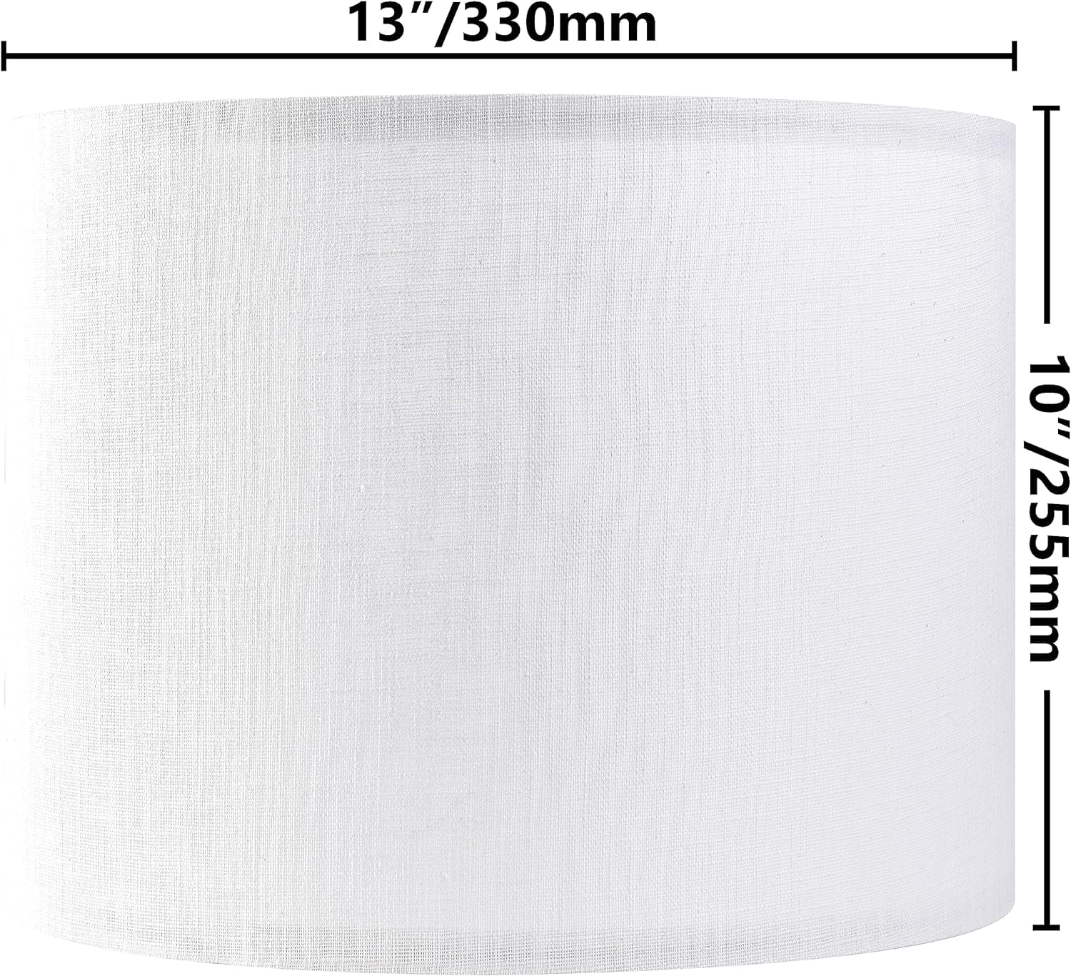 Set of 2 Pure White Linen Drum Lamp Shade 13" Top x 13" Bottom x 10" High (Spider) Contemporary Lamp Shades for Table Lamps & Bedside Lamps Replacement Lampshade In Hand Crafted-By GO&SO