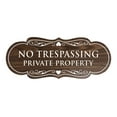thumbnail image 2 of (3 pack) Designer No Trespassing Private Property Sign(Walnut) - Large, 2 of 7