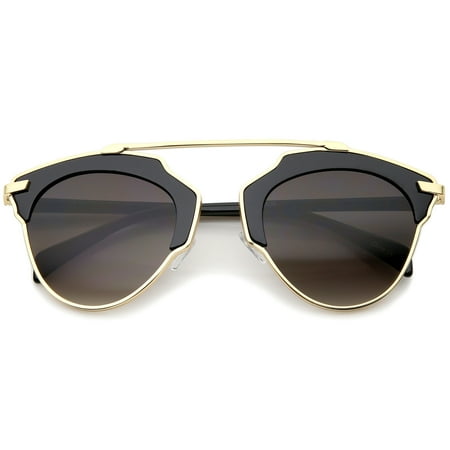 sunglassLA - High Fashion Two-Toned Pantos Crossbar Tinted Lens Aviator Sunglasses - 52mm