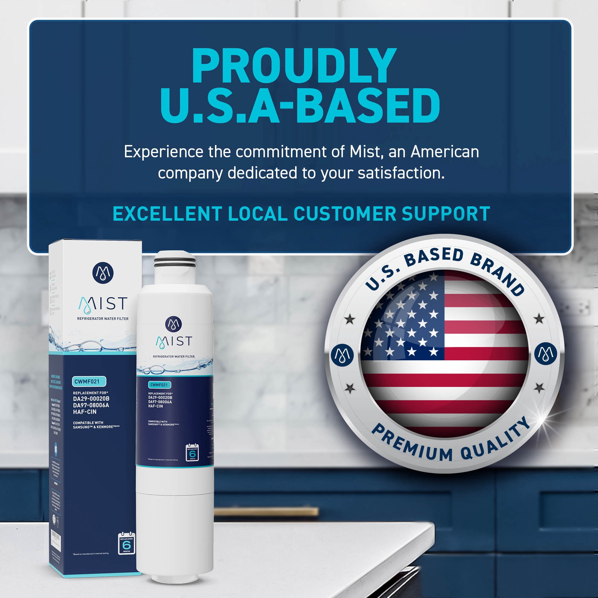Mist DA29-00020B Refrigerator Water Filter Replacement for Samsung HAF-CIN, NSF Certified