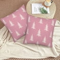 thumbnail image 6 of Christmas Pillow Covers 18x18 Set of 2, Pink Chirstmas Tree Decorations Throw Pillow Covers Outdoor Winter Holiday Farmhouse Xmas Cushion Case Linen Square for Home Couch Sofa, 6 of 6