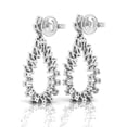 thumbnail image 4 of Solid 18Kt White Gold 1.4 TCW SI Clarity HI Color Diamond Fine Drop Earrings, 4 of 5