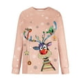 thumbnail image 4 of 2023 Chandail en Molleton de Noël pour Femmes en Liquidation Hiver Aguichant Col Rond Imprimé Manches Longues Blouse Régulière, 4 of 6