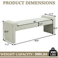 thumbnail image 4 of 58.7" Linen End of Bed Bench Upholstered Modern Bedroom Bench for Living Room & Entryway,Footrest Ottoman Accent Window Bench with Solid Wood Frame & Curved Arm, White, 4 of 10