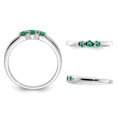 thumbnail image 3 of 1/10 Carat (ctw) Three-Stone Emerald Ring in Sterling Silver, 3 of 4
