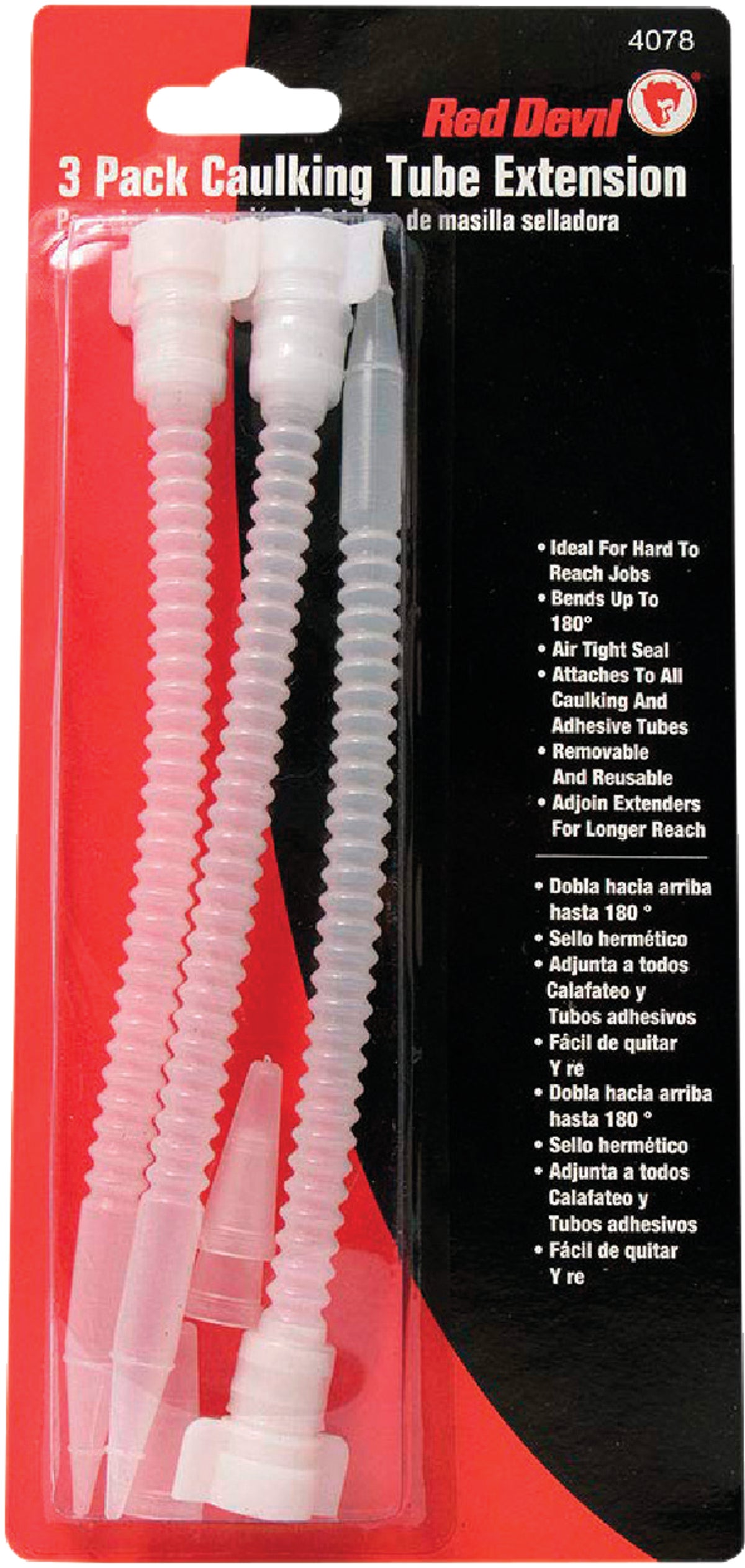 RED DEVIL Red Devil Plastic Caulking Tube Extension Tool Tip Clear
