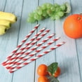 thumbnail image 7 of GIXUSIL 100 Pieces Disposable Paper Straws Red Striped Paper Straws Bulk for Drinking Crafts Birthday Wedding Party Decorations Supplies Cocktail Coffee Drinking Water Straws (Red), 7 of 7