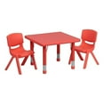 thumbnail image 1 of Bowery Hill 3 Pièces en Plastique / Acier Carré Réglable Table d'Activité Mis en Rouge, 1 of 1