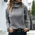 thumbnail image 4 of Sweaters for Women 2025 Fall Winter Long Sleeve Turtleneck Knitted Sweater Jumper Top Womens Pullover Sweaters, 4 of 8