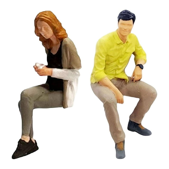 lionlar 1/64 People Figures Architectural Sitting Model Miniature Railway Layout Diorama Khaki