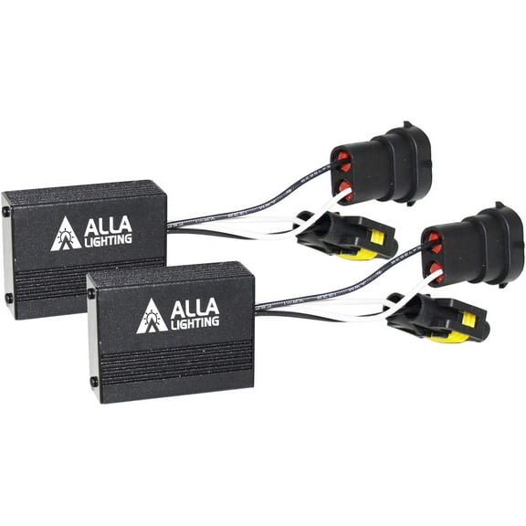Alla Lighting Directly Plug-N-Play Anti Flickering Warning Error Decoder Canceler Capacitor LED Fog Light DRL Kit Harness (H11/H8/H9)