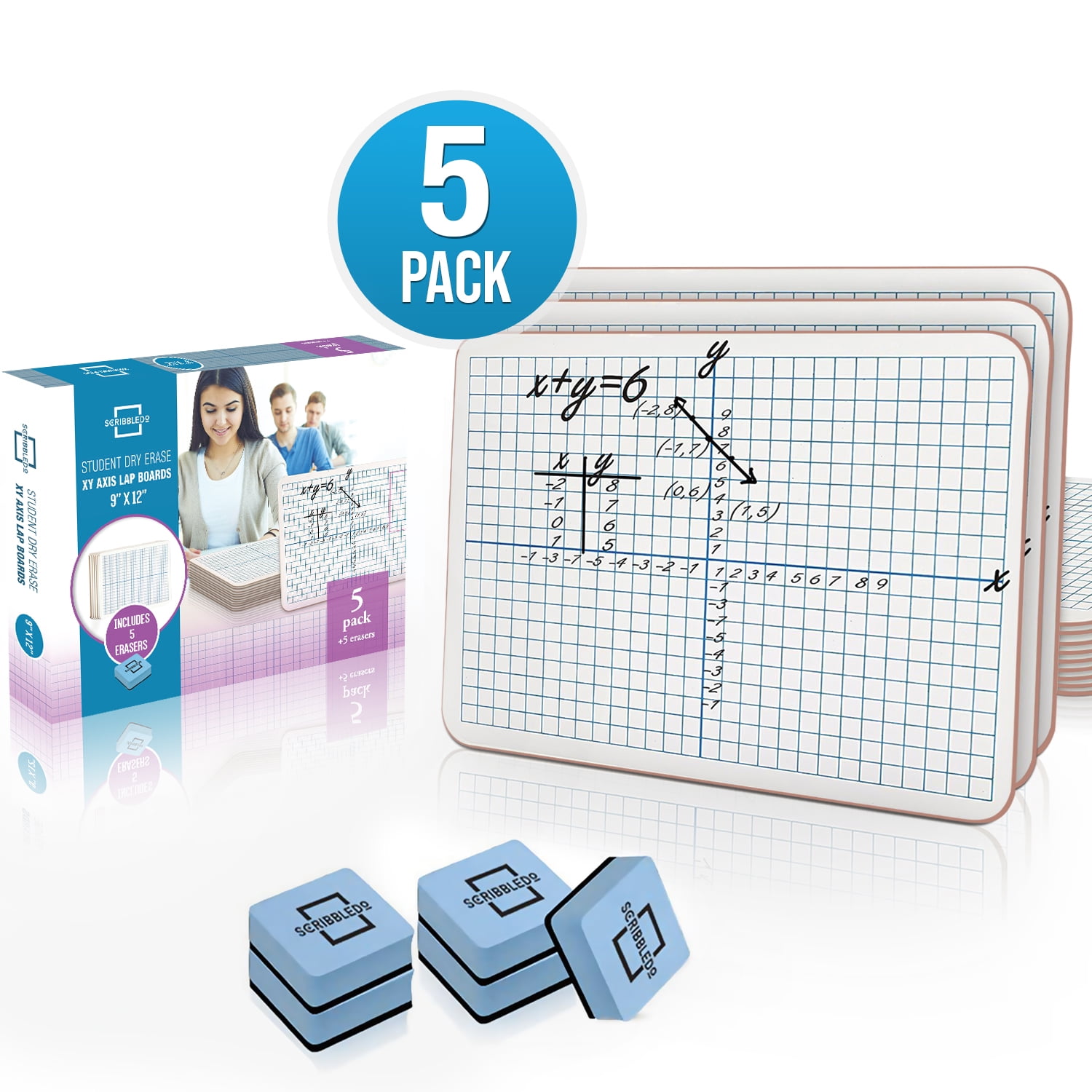 Dry Erase Board 9"X12" Interactive Learning White Board , XY Graph Dry