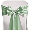 thumbnail image 3 of Pack of 50 Sage Green Satin Chair Sashes Bows 7x108 inches Chair Ribbons Ties for Wedding Party Brithday Anniversary Ceremony Christmas Decor - Sage Green, 3 of 14