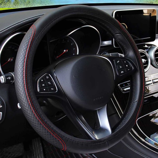 Protector Universal para volante de coche, protector antideslizante para volante de coche, accesorios para coche con estilo de cuero en relieve antideslizante Tan Jianjun unisex