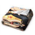thumbnail image 3 of Manta de franela de Wonder Woman, suave y acogedora manta de felpa para todas las estaciones para niños y niñas, manta ligera y cálida para cama, sofá o viaje, 40 x 30 pulgadas, 3 of 8