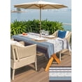thumbnail image 5 of Outdoor Tablecloth with Umbrella Hole for Patio/Picnic/Party/Camping, Blue Brown Stripes Waterproof Table Cloth Rectangle Table Cover Washable, Abstract Geometric Spring Flowers Country (54"x 80"), 5 of 8