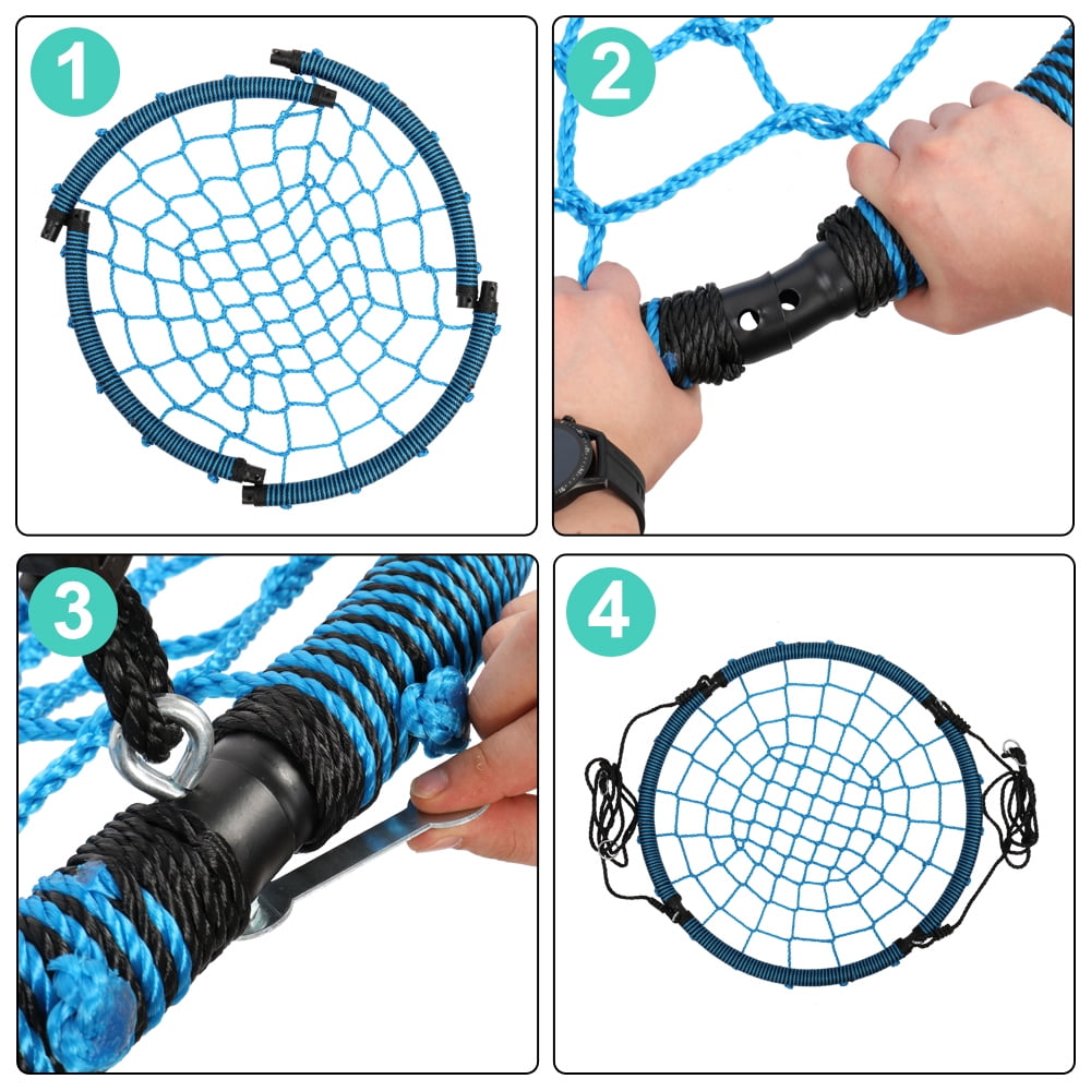 Saucer Tree Swing, 40" Spider Web Tree Swing Net Swing, Platform Rope Round Swing Saucer Tree Swing, 40" Spider Web Tree Swing Net Swing, Platform Rope Round Swing
