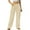 Khaki, variant on Idoravan Jeans for Women Trendy Fashion Women's Drawstring Pocket Button Mid Waist Tight Pants