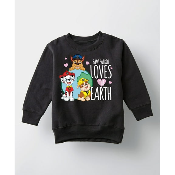 Paw Patrol - Loves Earth - Toddler And Youth Crewneck Fleece Sweatshirt
