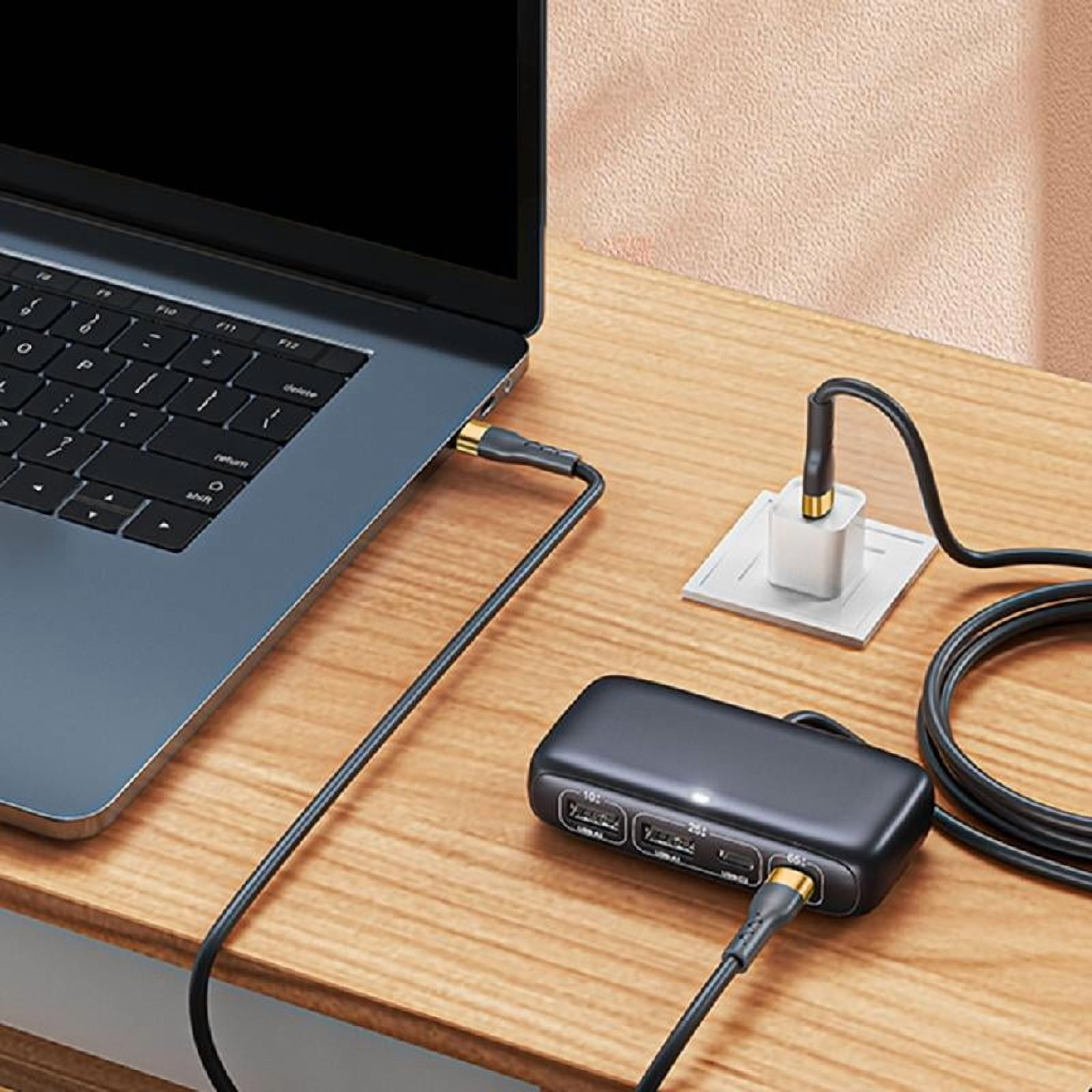 Compactly 65W Type C Hub USB C Power Data Splitter For Fast Charging On Travel