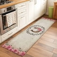 thumbnail image 2 of Runner Rug 2'x6', Pink Roses Washable Non-Slip Hallway Runner Rugs, Spring Horseshoes Floral Leaves Vintage Bedside Rugs Floor Mats Carpet Runners for Kitchen Bathroom Laundry Room, 2 of 8