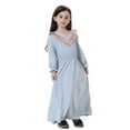 thumbnail image 5 of Krdevn Girls Ethnic Abaya Dress - Elegant Long Sleeve Maxi with V-Neck, Ruffle Detail Modest Party Wear for Teen,3-4 Years, 5 of 7