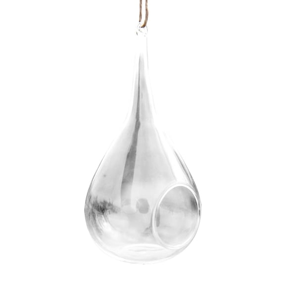 OUNONA Create Refreshing Transparent Hanging Glass Planter Terrarium Vase Home Decor (Teardrop)
