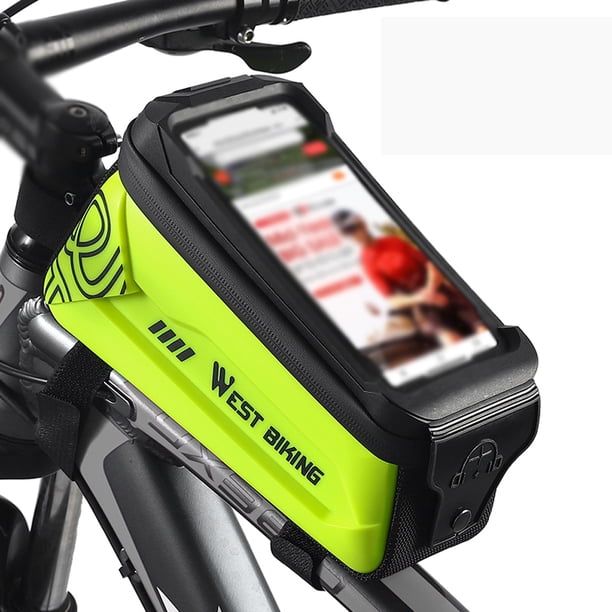 Bolsa de bicicleta de 2.5L Bolsa de cuadro de bicicleta impermeable Bolsa de teléfono móvil con pant WEST BIKING Bolsa de cuadro de bicicleta