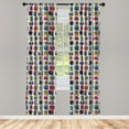 thumbnail image 3 of Ambesonne Alien Curtains, Abstract Fictional Beings, Pair of 28"x95", Multicolor, 3 of 5