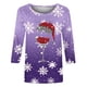 thumbnail image 4 of Fiudx Liquidación de Ofertas Flash Camiseta de Manga 3/4 con Cuello Redondo y Estampado Navideño para Mujer Top Tipo Jersey con Cuello Redondo Top/Camisa de Manga Larga con Cuello Redondo, 4 of 4