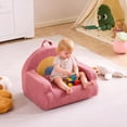 thumbnail image 2 of Ktaxon Kids Sofa, Rainbow Shaped Back Toddler Couch, No Assembly Boneless Children Chairs for Indoor Home Rest Corner Teddy Velvet Red, 2 of 10
