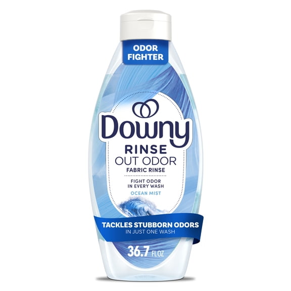 Downy Rinse Out Odor Laundry Rinse, Tackles Tough Odors and Refreshes, Ocean Mist Scent, 36.7 fl oz