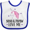 thumbnail image 3 of Inktastic Nana and Papaw Love Me Girls Baby Bib, 3 of 4