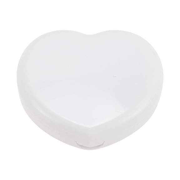 Unique Bargains 1 Set Contact Lens Case Heart Shape Lens Storage Case White