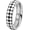 Silver, variant on Unisex Stainless Steel Modern Elegant 6mm Thin Irregular Grid Black and White Checkerboard Pattern Stackable Signet Ring