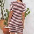 thumbnail image 5 of Birdeem Robe d'Été Mode Femme Manches Courtes Col Rond Irrégulier Creux Fesses Robe de Vacances, 5 of 5