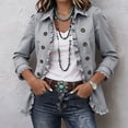 thumbnail image 5 of Dzrciro Jackets for Women, Long Sleeve Lapel Open Front Double Breasted Tops with Ruffle Trim, Daily Fall Work Commute Outerwear S‑3XL, 5 of 10