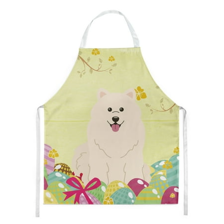 

Carolines Treasures BB6030APRON Easter Eggs Samoyed Apron Large multicolor