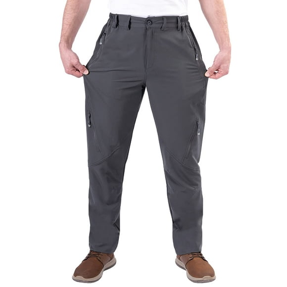 Pantalones Postropaky para hombre, senderismo, impermeables, pesca, color gris, 32 de ancho x 30 de largo