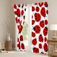 Red Rose Bug Erosebridal Bug Ladybug Blackout Curtains Set of 2 (52x84 Each),Nature ...
