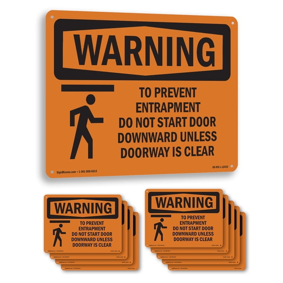 To Prevent Entrapment Do Not With Symbol OSHA WARNING Aluminum Sign 18 Inch x 12 Inch - 10 Pack