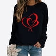 thumbnail image 2 of Womens Valentines Sweatshirts Romantic Love Graphic Heart Print Shirt Crewneck Pullover Top Clothes, 2 of 3