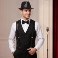 thumbnail image 4 of Slccxzc Sequin Fedora Hat Set with Suspenders & Bow Tie, Sparkly Party Costume Accessories for Men Women, 4 of 7