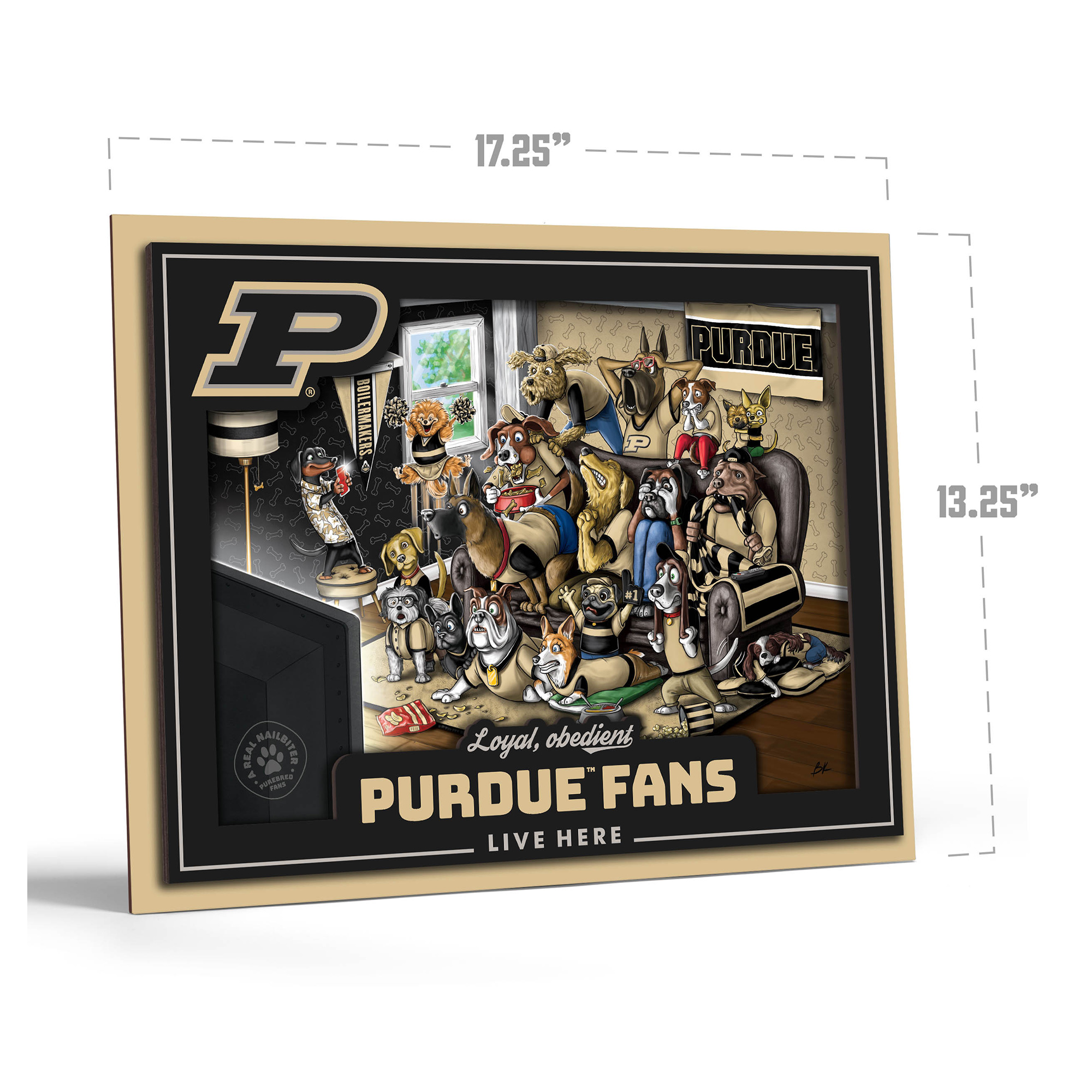IDNA Purdue Boilermakers 13.25" x 17.25" Purebred Fans Wall Art