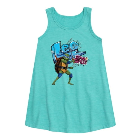

Teenage Mutant Ninja Turtles: Mutant Mayhem - Leonardo AKA Leo - Team Turtles - Toddler And Youth Girls A-Line Dress