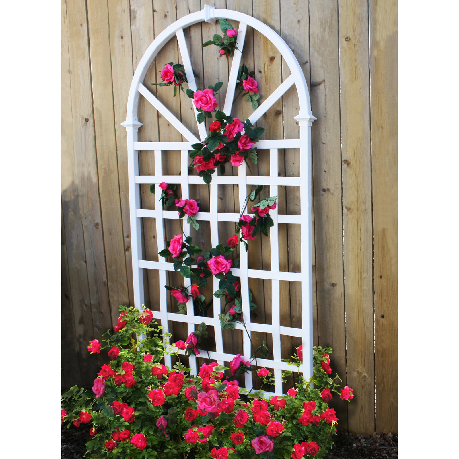 New England Arbors White Vinyl Athens Arch Trellis by New England Arbors