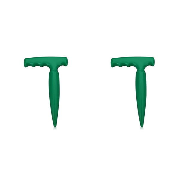 Inteprter Soil Puncher T-shaped Plant Migration Sowing Nursery Seedling Cultivation Planting Portable Courtyard Bonsai Tools Hand Verde 2piezas Inteprter CBP206974