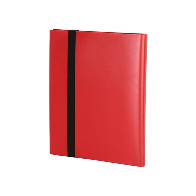 ziyahi Side Loading Trading Card Albums Binder with Elastic Strap Scratch-Resistant Game Collection Gaming Accessories Folder Booklet Red